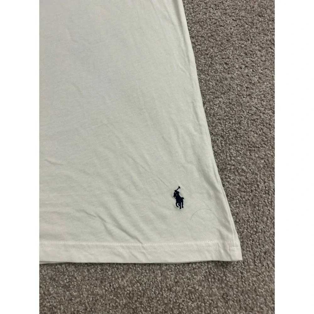 Polo Ralph Lauren TShirt Mens Large White Slim Fit Cotton Pony Logo Short Sleeve
